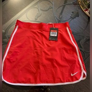 NWT Nike GirlDri Fit Orange & White Tennis Golf Skort